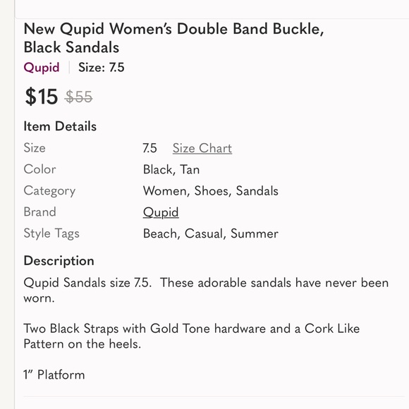 New Qupid Women’s Double Band Buckle, Black Sandals - Picture 7 of 7